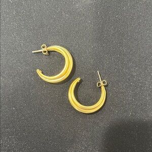 Madewell Shiny Gold Crescent Earrings